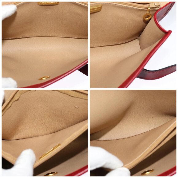 Christian Dior Trotter Canvas Shoulder Bag Red Gold Auth BA3450 - Picture 16 of 16